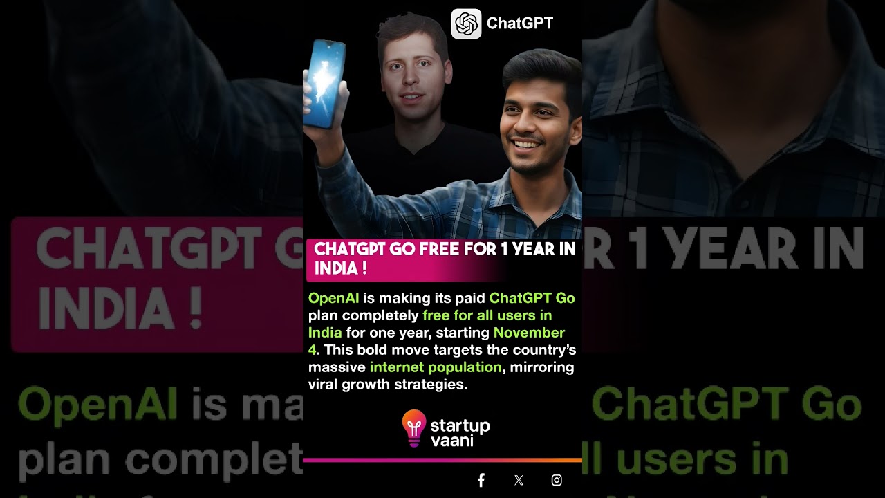 ChatGPT Go Free for 1 Year in India!