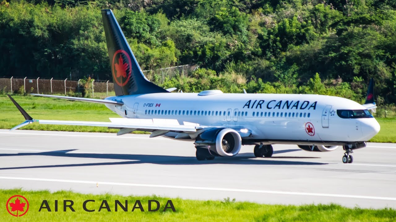 RETURN OF MAX Air Canada Boeing 737 MAX 8 Landing + Takeoff At Grenada