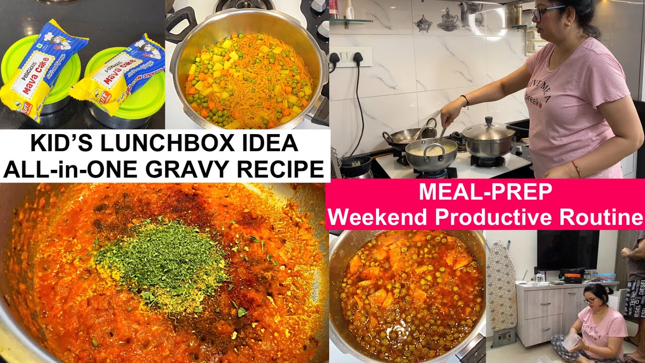 MEAL-PREP All-in-One GRAVY Recipe, SAVE TIME IN KITCHEN | Kids Lunchbox Idea, Dhaba Style Aloo Matar