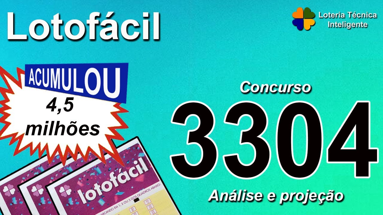 ANÁLISE E PROJEÇÃO PARA O CONCURSO 3304 DA LOTOFÁCIL - YouTube