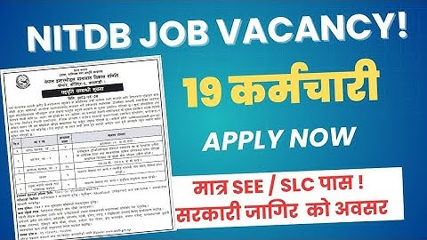 NITDB Vacancy 2082 🔥 | Nepal Intermodal Transport Development Committee Job | New Govt Job Update