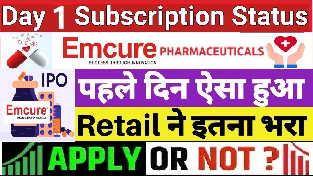 Emcure Pharma IPO Day 1 Subscription status| Emcure IPO GMP| Apply or ...