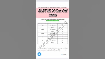 SLST IX X Official Cut Off 2016 ✅|| WB SLST Subject Wise Cut Off #shortsfeed #shorts #wbslst2025