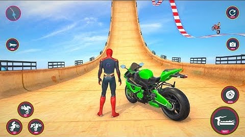 Merge Ramp Bike Racing Stunt 3D Gameplay 🏍️💥:  Impossible Bike Stunt Game - Android iOS Gameplay