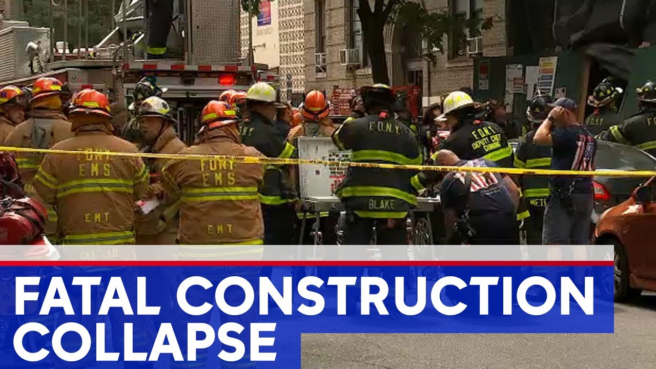 1 dead, 5 hurt in NYC construction site collapse - YouTube