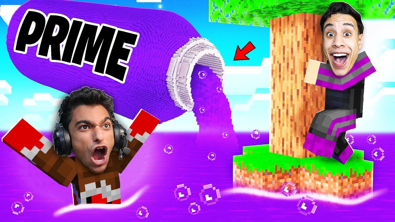 الهروب مع صديقي عبدة ماندو من تسونامي البرايم المرعب .. في ماين كرافت 🤣