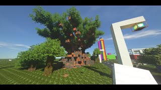 Minecraft Mega Tree Creative Mode Build- Before and After Shaders