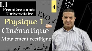 Chapitre 2 : cinématique - mouvement rectiligne | EXERCICE 2 | Physique 1