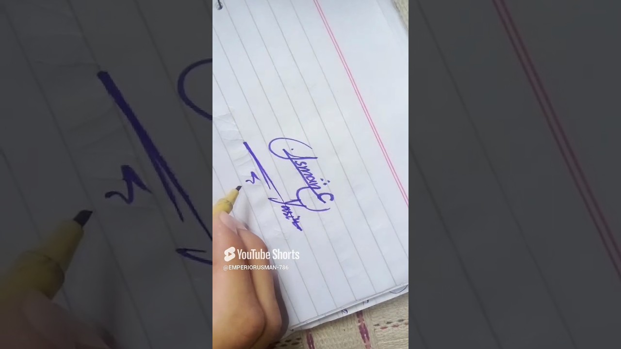 Usman name signature English and urdu 