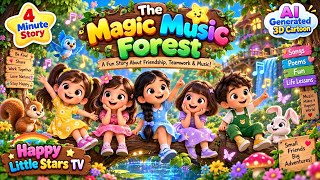 🎵 The Magic Music Forest | 4-Minute 3D Story for Kids Songs, Poems & Good Habits|HappyLittle StarsTV News