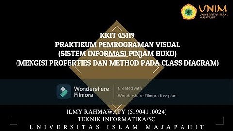 [KKIT 45119 - PRAKTIKUM PEMROGRAMAN VISUAL]: Mengintegrasi Class, Properties, Fields, Methods