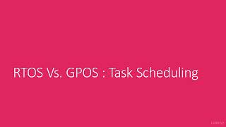 006 RTOS vs GPOS  Task Scheduling