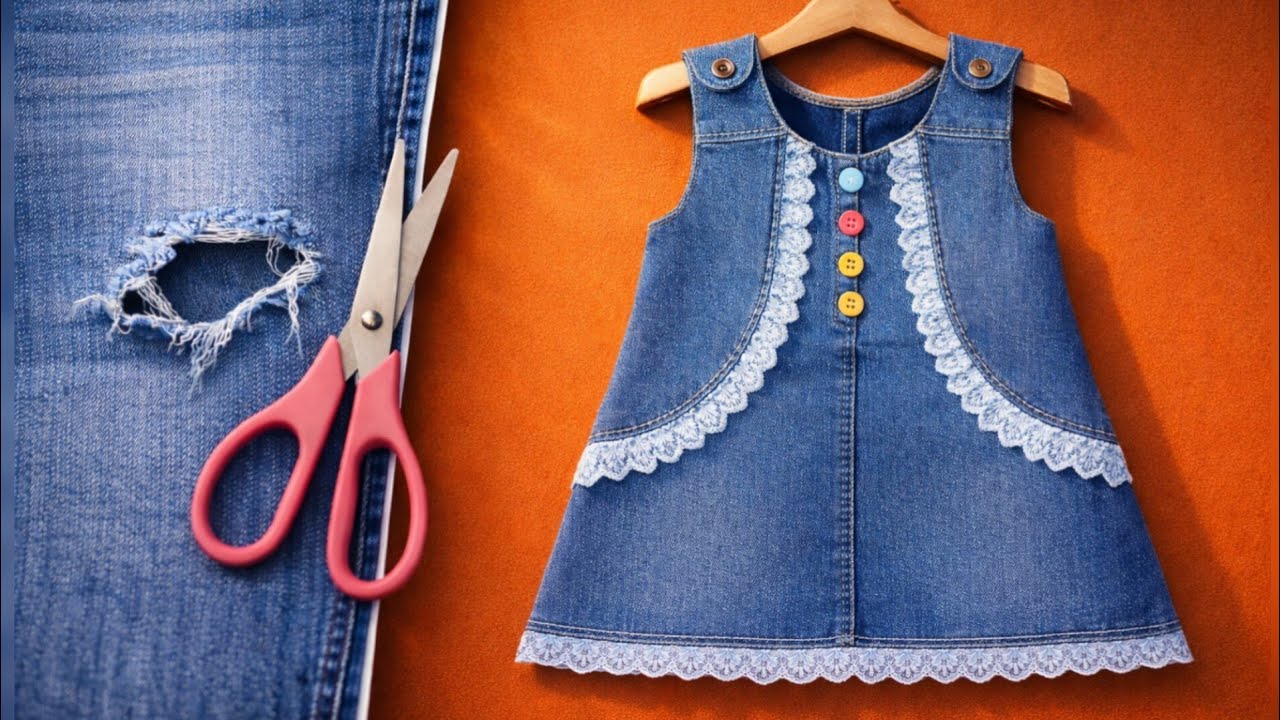 👉👖 Don’t Toss Your Old Jeans —✂️ Make This Beautiful Dress Instead
