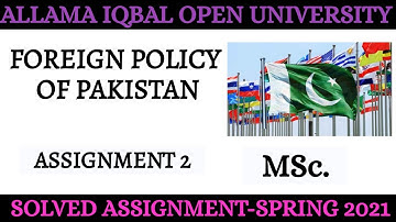 Msc Solved Assignment 4661Foreign Policy of Pakistan-IAIOU Assignments Spring 2021@AHA Assignments