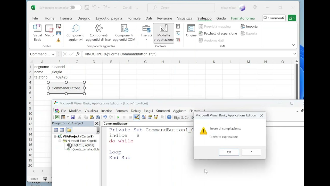Creare un database con Microsoft Excel