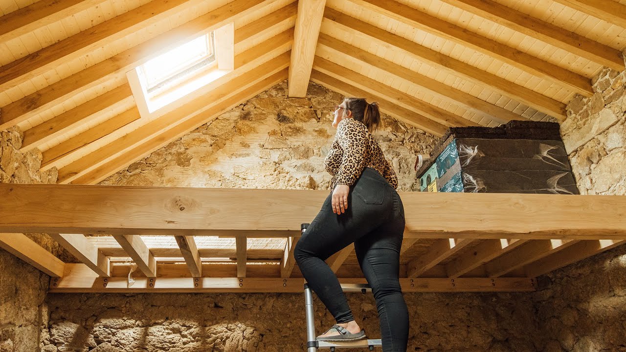 View of Installing Velux Windows in our Roof! Building an Off-Grid Stone ...