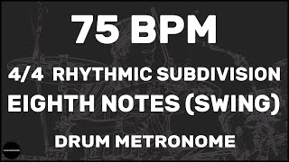 Eighth Notes (Swing) | Drum Metronome Loop | 75 BPM