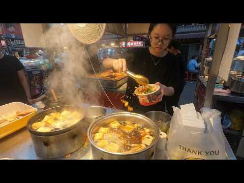 China Night Market: Authentic Fried Tofu Street Food Process