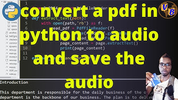 Python Beginner Project (Convert PDF to mp3 audio in Python)