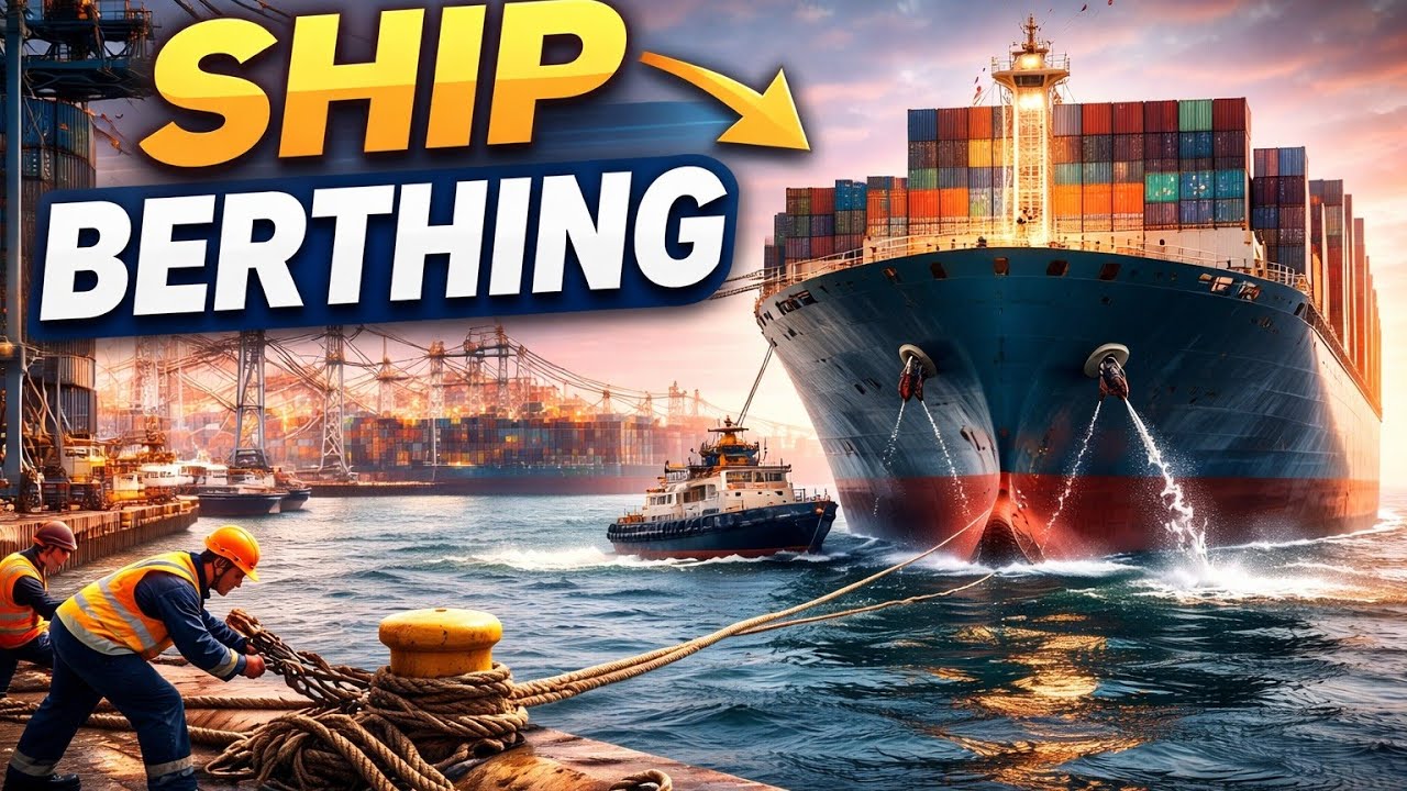 Ship Berthing Step by Step Berthing Procedure with Tugs & Mooring operations and line handling