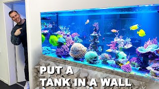 "How to build a reef tank into a wall" - SALTWATER AQUARIUM - *not easy!!*