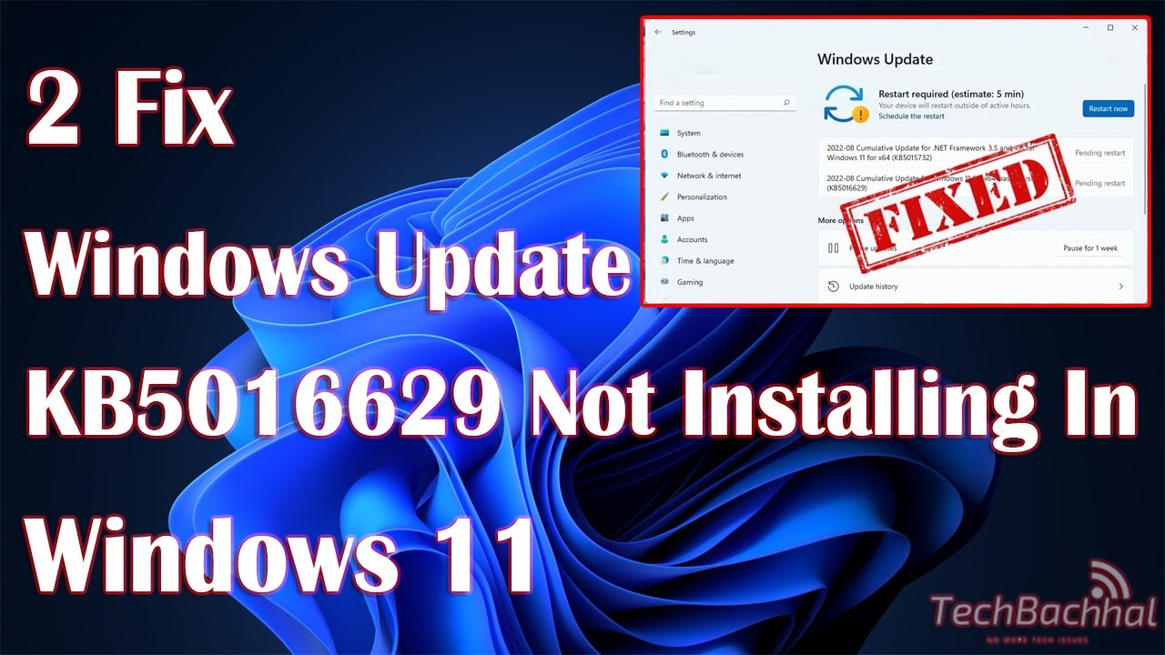 Windows Update KB5016629 Not Installing In Windows 11 - 2 Fix How To ...