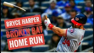 Bryce harper broke his bat but still hit a 406 ft home run thanks for
watching! like and subscribe! all rights to the mlb