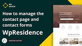 How to manage the contact page and contact forms in Wp Residence