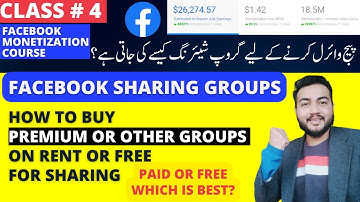 How To Get Facebook Premium Groups On Rent For Sharing Videos Class4 |  Facebook Group Sharing