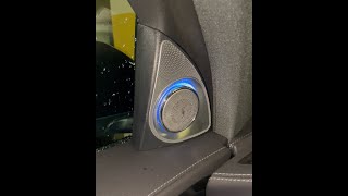 BURMESTER DESIGN 3D ROTARY SPEAKERS MERCEDES AND WELCOME LIGHTS WITH MERCEDES LOGO