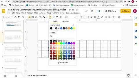 Shape Tool in Google Slides for Math Model