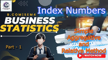 Index Numbers | Part - 1|Simple Aggregative and Relative | B.com | Sem - 4 | Business Statistics |DU