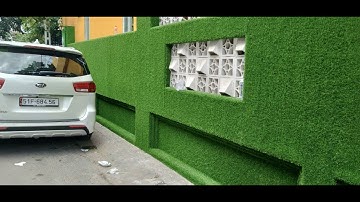 Thi công dán tường thảm cỏ nhân tạo trường mầm non Quận 10 TP Hồ Chí Minh.