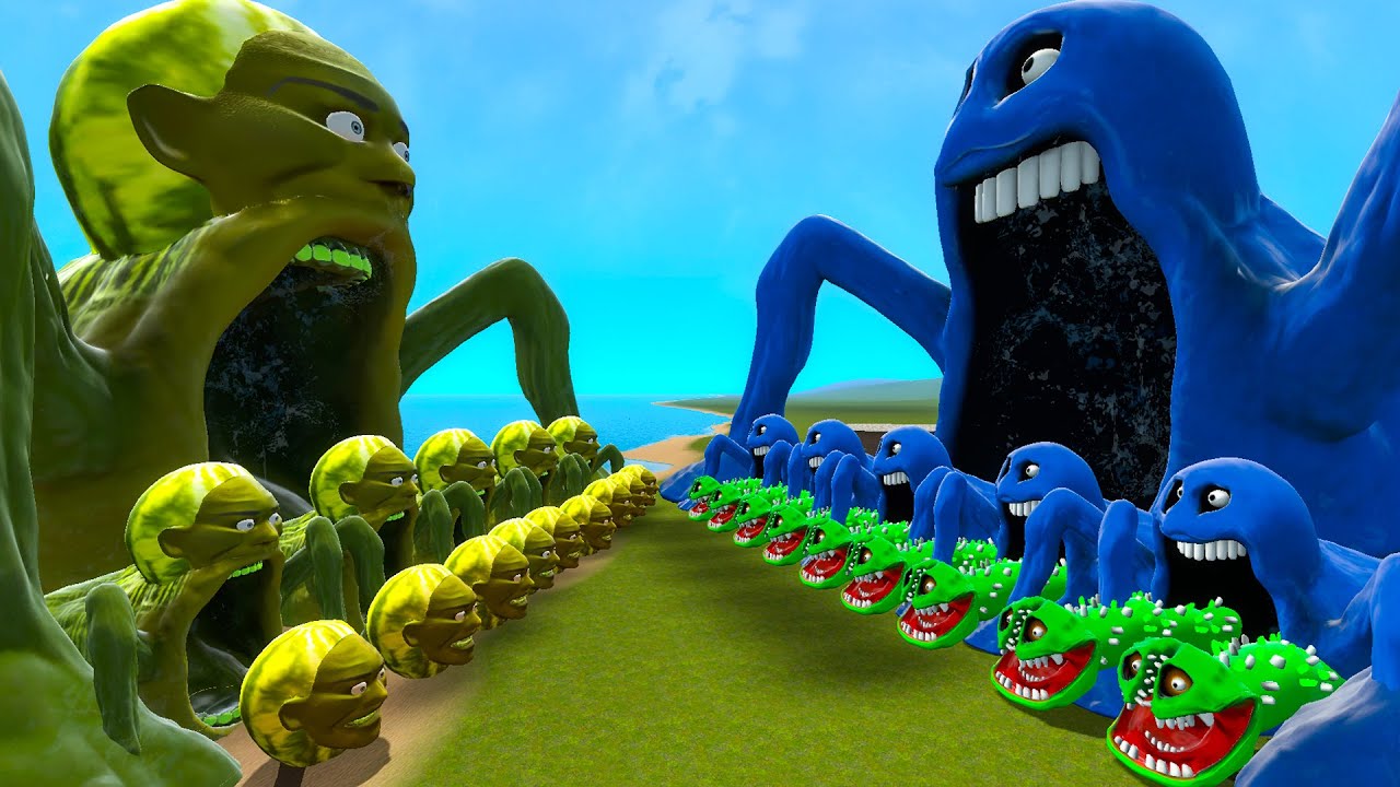 NEW ROBLOX HUNGRY SNAKE SEA EATER VS ALL LIN GANG MELON SEA EATER In Garry's Mod!