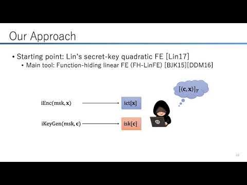 Multi-Input Quadratic Functional Encryption from Pairings - YouTube