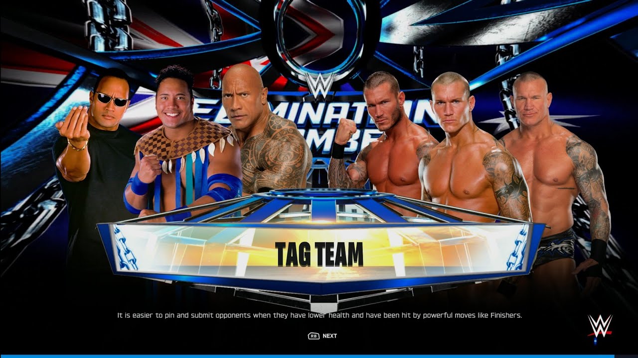 Team Rock Vs Team Randy Orton - Tag Team Elimination Match | WWE 2k25 ...
