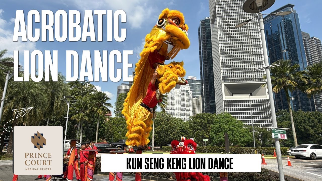 2026 CNY Acrobatic High Pole Lion Dance at Prince Court Medical Centre | Kun Seng Keng