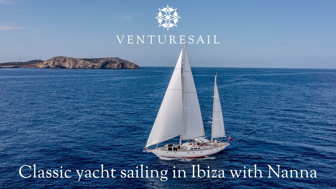 ⁣Sailing the Balearic Islands of Ibiza & Formentera with classic yacht Nanna
