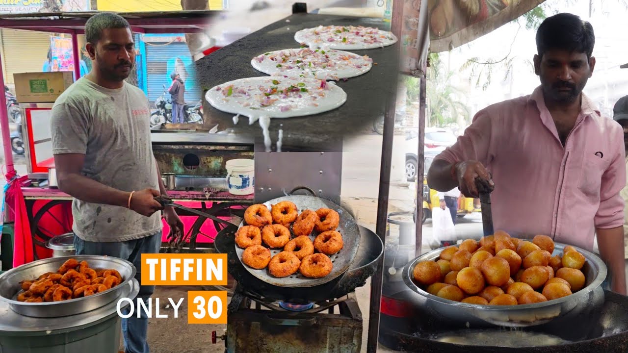 Rs.30/- Only!!!! MOST CHEAPEST breakfast in Hyderabad | SRI PRIYA TIFFIN | Indian Street Food