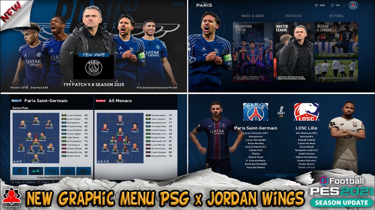 New Graphic Menu PSG x Jordan Wings + Installation - PES 2021 ...