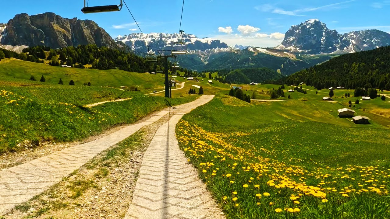 Breathtaking Dolomites Ride | Val Gardena to Rifugio Firenze Tour 298 | 4K Scenic Cycling