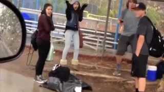 Crazy guy train horns people in public 1