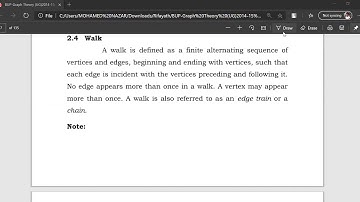 Graph Theory - Walk, Path, Circuit, connected graph definitions and related theorems