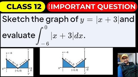Sketch the graph of y= |x+3| and evaluate  -6 to 0 ∫ |x+3| dx. 🔥 #class12 #cbse #maths #aoi