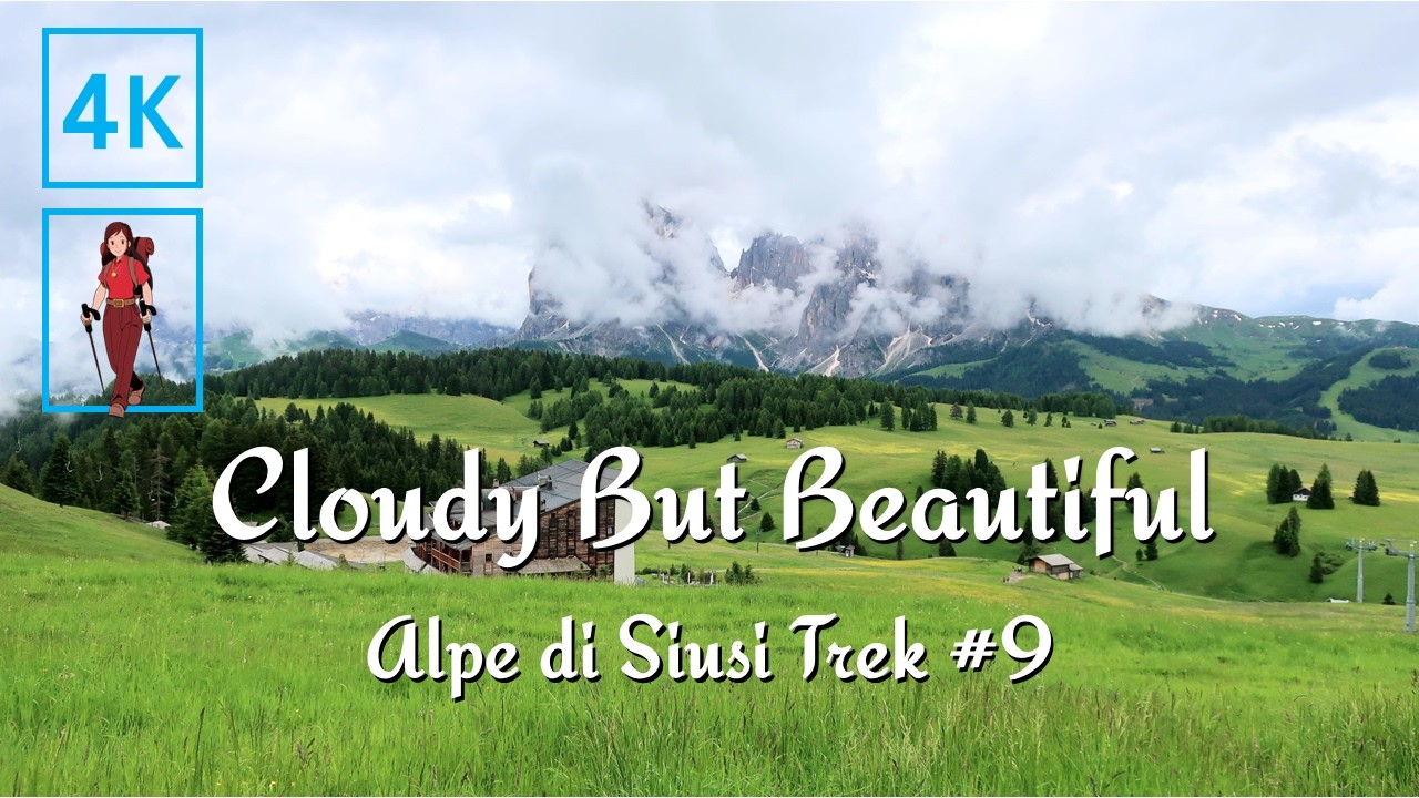 🇮🇹 Alpe di Siusi Cloudy Day Trek | Mont Seuc to Saltria via Trail 9: Part1 | Dolomites Hiking Vlog