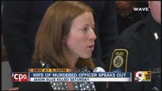 Wife of slain police officer speaks