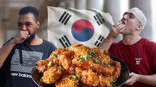 German People try Korean Fried Chicken