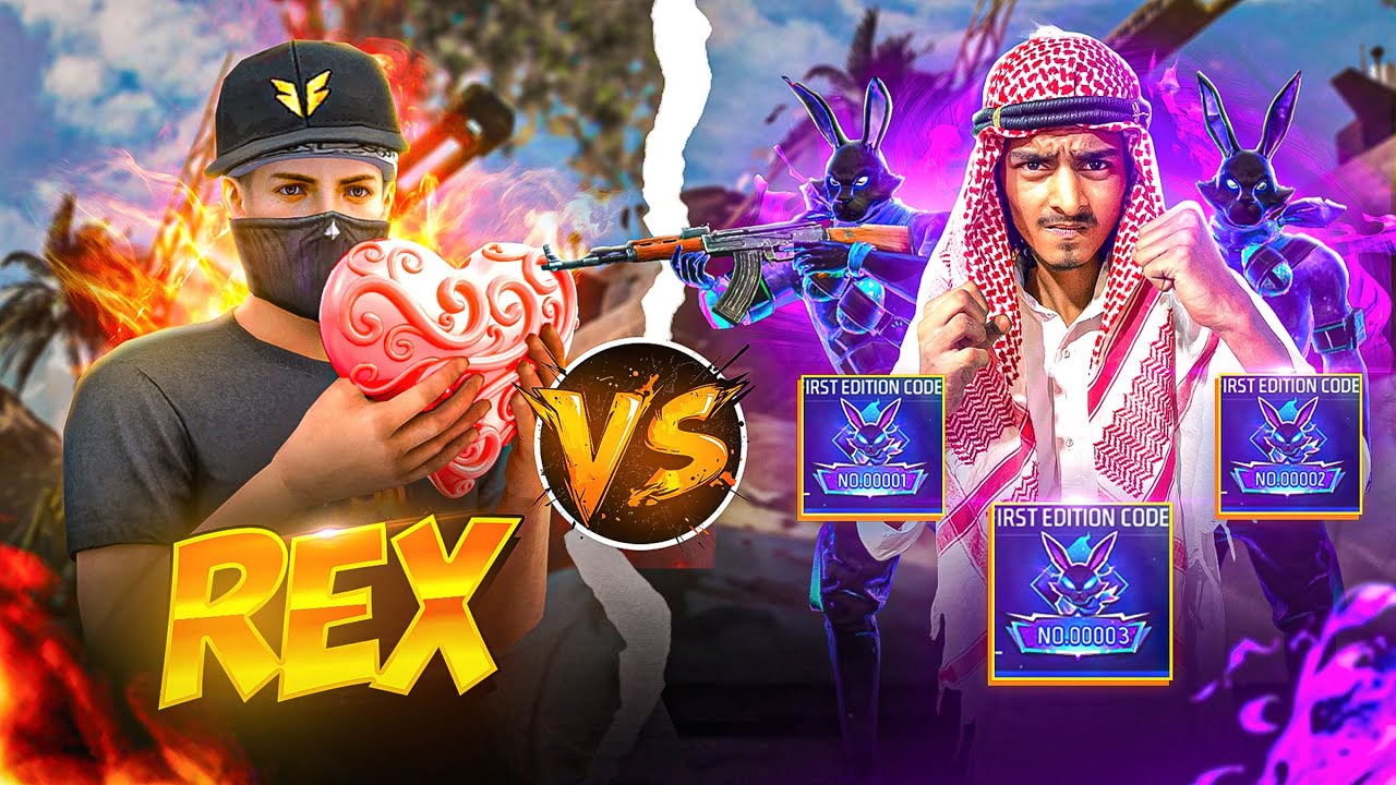 REX VS 0001,0002,0003, BUNNY😳🔥 1 VS 3 💀🥶 CALL ME HACKER  🥵FREE FIRE