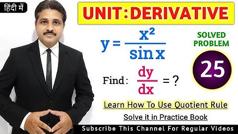 DERIVATIVE LECTURE 21 IN HINDI DIFFERENTIATION SOLVED PROBLEM 25