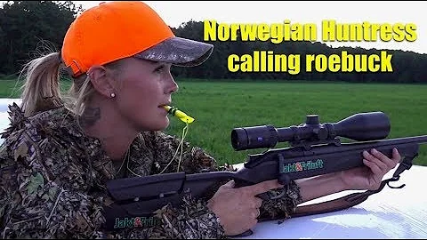 Norwegian Huntress Siri calling roebuck - Corzo - ...